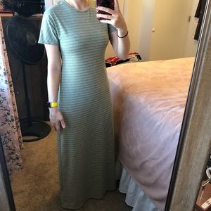 NEW | Lularoe | gray and green stripe maxi | XXS